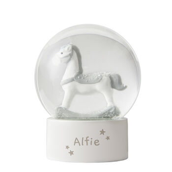 Personalised Rocking Horse Glitter Snow Globe, 5 of 5