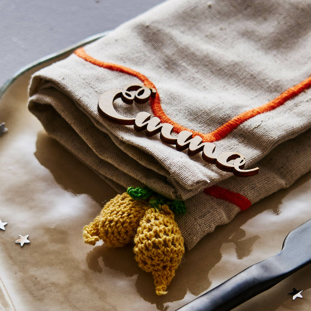 Personalised Wooden Place Setting By Sophia Victoria Joy