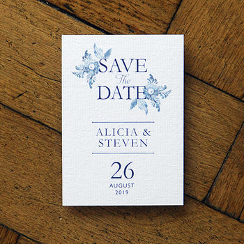 Blue China Wedding Invitations And Save The Date, 5 of 11