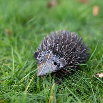 Hedgehog Handmade Recycled Metal Garden Sculpture, 2 of 2
