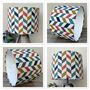 Phoenix Multicoloured Geometric Print Drum Lampshades, thumbnail 8 of 8