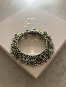 Sehmat Silver Plated Ghungroo Bangles Two.Six, 4 of 4
