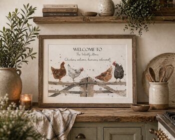 Personalised Chicken Welcome To Our Home Print, 3 of 7
