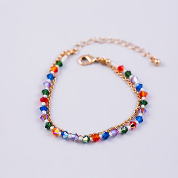 Rainbow Crystal Bead Bracelet, 8 of 8