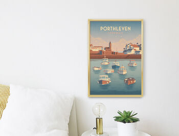 Porthleven Cornwall Travel Poster Art Print, 3 of 8