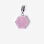 Pink Quartz Dome Silver Charm Clip On Pendant, thumbnail 1 of 8