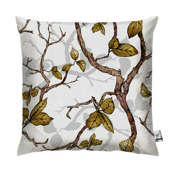 Inky Branches And Leaves Botanical Cushion, 3 of 3