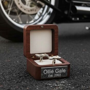 Personalised Two Tone Motorcycle Cufflinks, 8 of 8