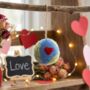 Handmade Felt Love Your Planet Hanging Earth Decoration, thumbnail 1 of 6