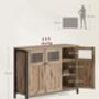 Sideboard With Glass Doors And Steel Frame, thumbnail 2 of 7