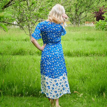 Liana Dress In Blue Poppy Print, 3 of 6