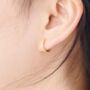 Gold Pave Huggie Hoops, Cz Stone Hoop Earrings, Small Huggie Hoops, thumbnail 2 of 7