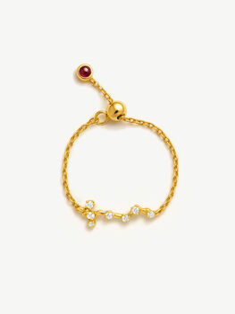 Adjustable Zodiac Constellation Ring With Birthstone, 5 of 12