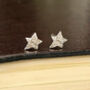 Well Done Exam Graduation Sterling Silver Tiny Star Earrings, thumbnail 2 of 12