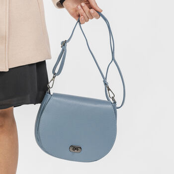 Denim Blue Saddlebag Handbag, 6 of 12