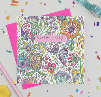 'Rainbow Floral' Mixed Pack Of Ten Birthday Cards, 11 of 11