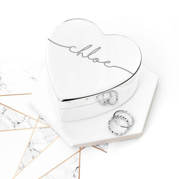 Personalised Heart Jewellery Box, 3 of 6