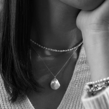 Lottie Sterling Silver Pearl Teardrop Necklace, 2 of 2