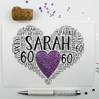 Personalised 60th Birthday Sparkle Card, 12 of 12