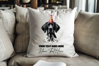 Personalised German Wirehaired Pointer Birthday Party Cushion B, 2 of 2