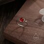 Natural Red Carnelian Open Ring In Sterling Silver, thumbnail 6 of 10