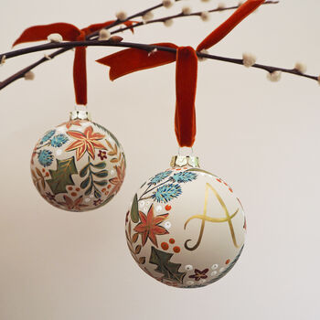 Personalised Hand Painted Floral Baubles, 4 of 12
