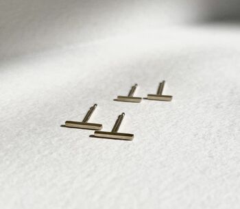 Recycled Gold Bar Studs, 4 of 4