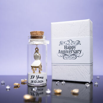 Personalised 17th Furniture Anniversary Mini Bottle Keepsake Gift, 2 of 4