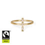 18ct Fairtrade Gold Bar Ring With Diamonds, thumbnail 1 of 5