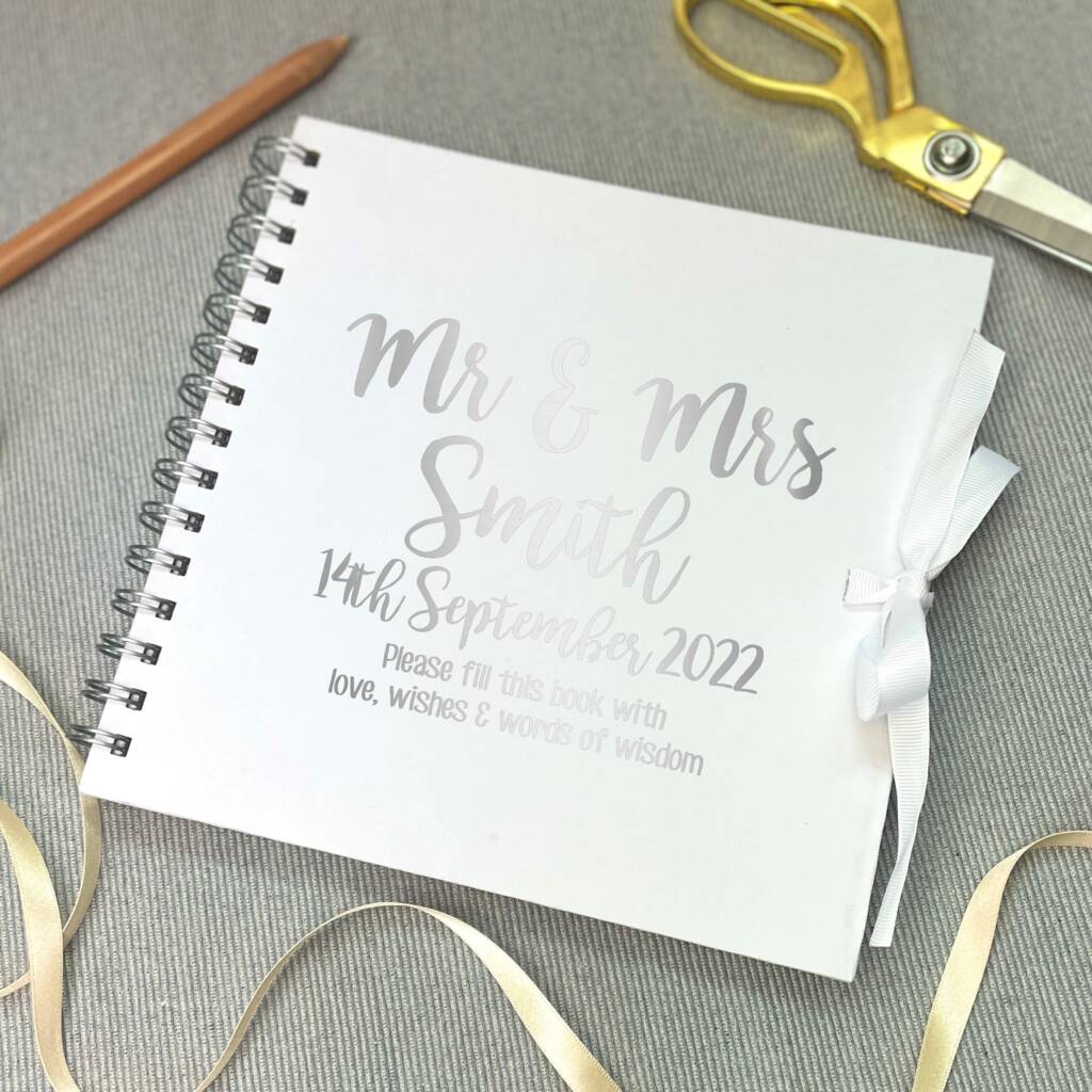 Personalised Mr And Mrs Wedding Guest Book, 1 of 2