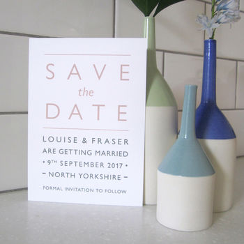 Modern Typography Wedding Save The Date Card, 5 of 12