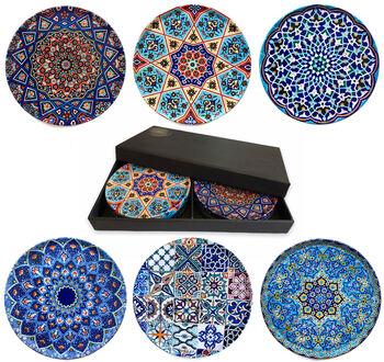 Set Of Six Mediterranean Design Drink Coasters | Gifts, 9 of 12