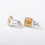 Personalised Square Whisky Wood Cufflinks, thumbnail 3 of 7
