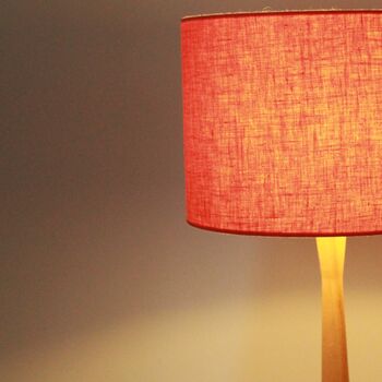 Linen Coral Pink Lampshade, 5 of 9