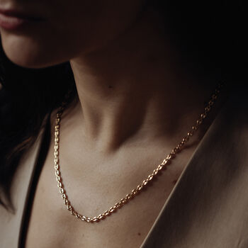 Iconic Coffee Bean Gold Plated Chain Necklace Luxe, 3 of 5