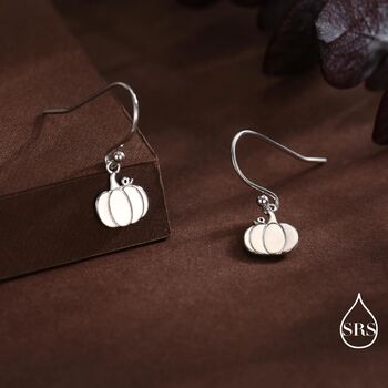 Pumpkin Drop Hook Earrings In Sterling Silver, 5 of 11