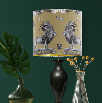 Lion Lampshade Livoris Feritas, Gold With Gold Lining, 3 of 9