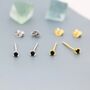 Extra Tiny 2mm Black Cz Stud Earrings, thumbnail 1 of 11
