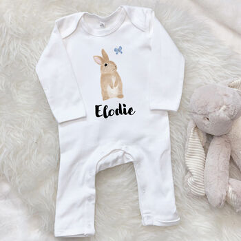 Illustrated Bunny Personalised Babygrow, 8 of 12