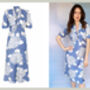 Sable Dress In Blue Hydrangea Print Crepe, thumbnail 2 of 2