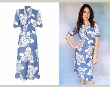 Sable Dress In Blue Hydrangea Print Crepe, 2 of 2