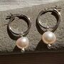 Pearls On Sterling Silver Hoop Earrings, thumbnail 3 of 6