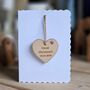 Personalised Christening Hanging Heart Decoration Card, thumbnail 1 of 2