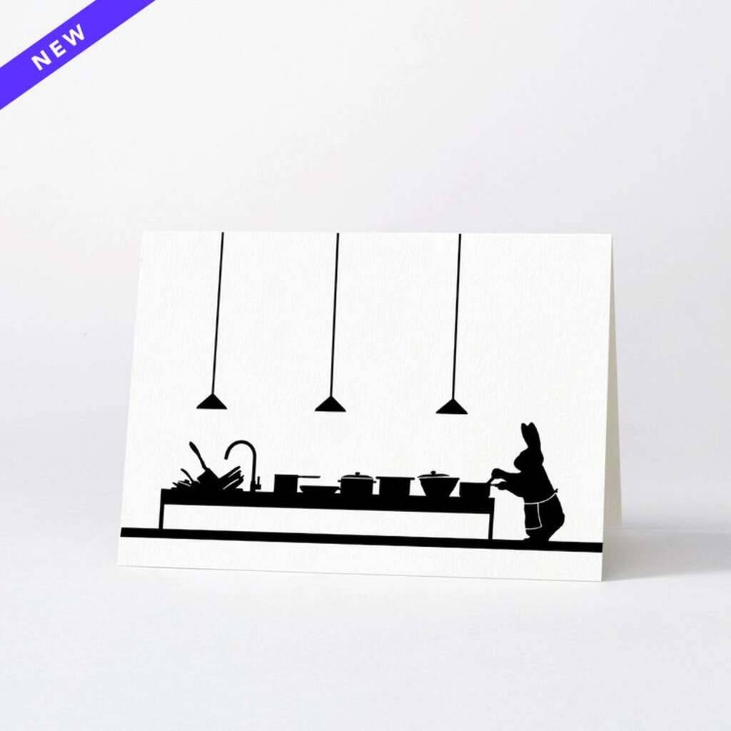 Cooking Rabbit Greeting Card