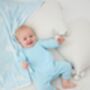 Blue Boucle Angel Wing Baby Romper, thumbnail 4 of 6