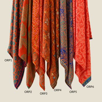 Fair Trade Recycled Sari Hair Neck Scarf Square 55cm, 10 of 12