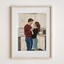 Personalised Couple Portrait – Hand Drawn From Photo, Christmas Gift For Couples, Valentine’s Or Anniversary Present For Him Or Her, thumbnail 6 of 9