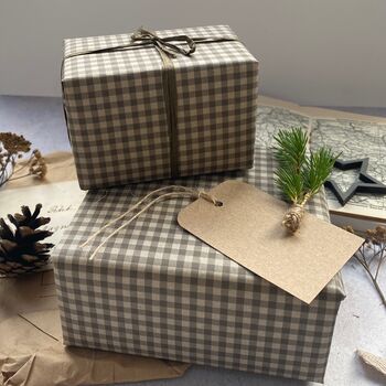 Gingham Paper Fibre Wrapping Paper, 2 of 12