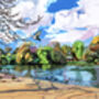 Victoria Park Lake + Pagoda, London Illustration Art Print, thumbnail 2 of 2