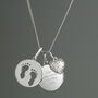 Personalised Footprints Zirconia Heart Necklace, thumbnail 1 of 4